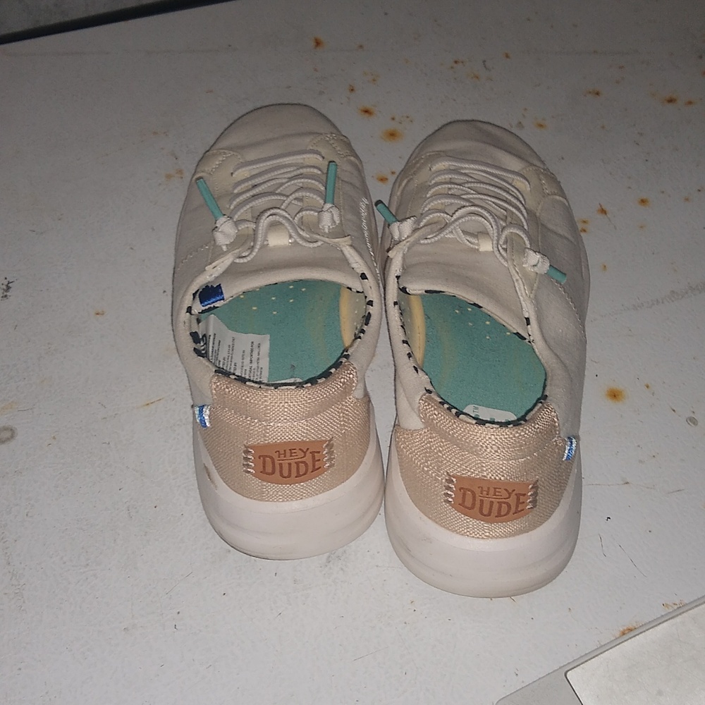 Hey Dudes Women's Cream and Tan Sneakers - Picture 4 of 5